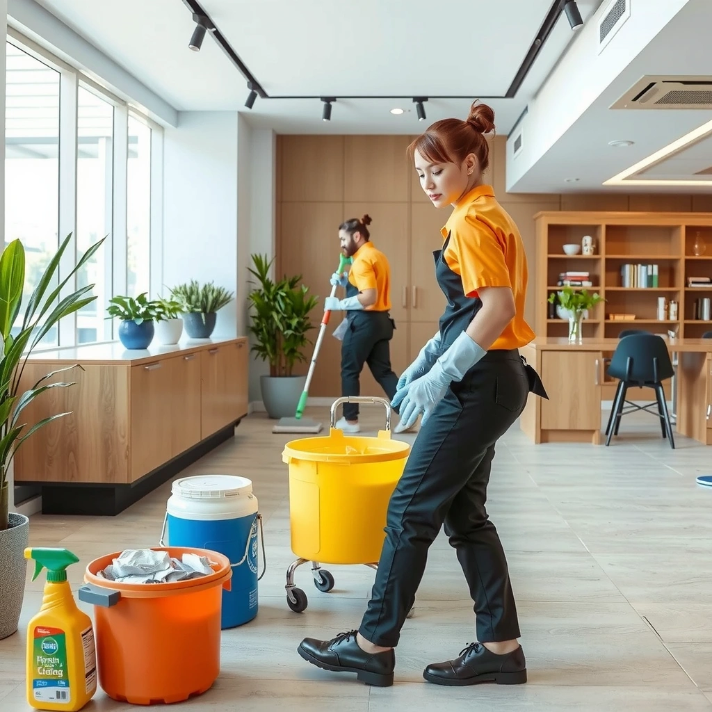 Professional cleaning process illustration